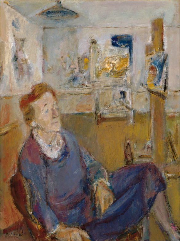 Joop Sjollema, Jeanne Bieruma Oosting, in haar atelier, 1980, olieverf op doek, Museum Henriette Polak, topstuk, topstukken, Musea Zutphen, Hof van Heeckeren
