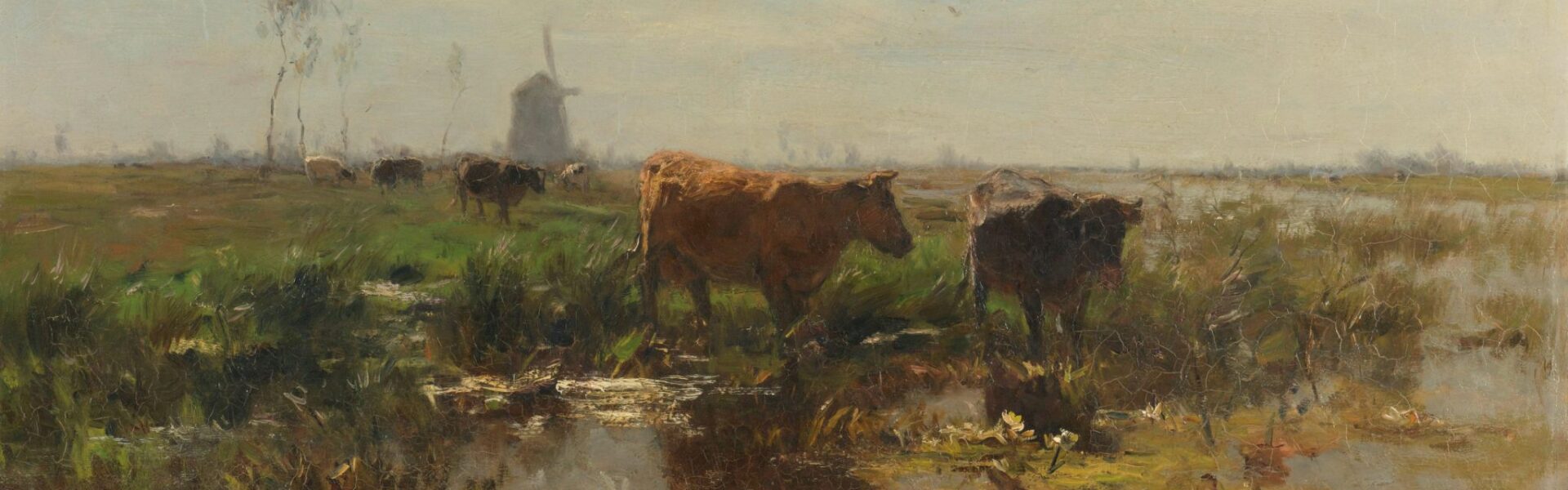Willem Maris, Weide met koeien aan het water ca 1900 olieverf op doek collectie Rijksmuseum