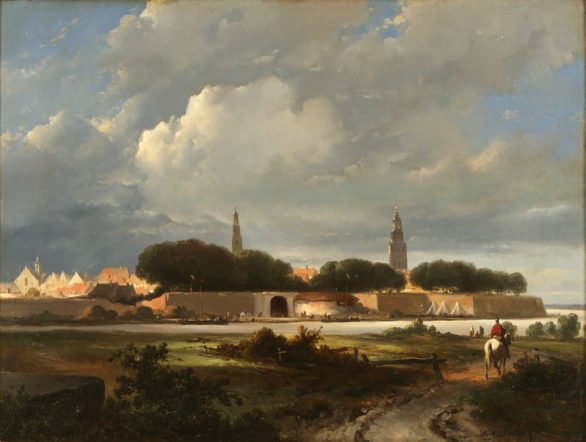 Wouterus Verschuur, Gezicht op Zutphen, ca 1850, olieverf op doek, collectie Stedelijk Museum Zutphen, topstuk, topstukken, Musea Zutphen, Hof van Heeckeren