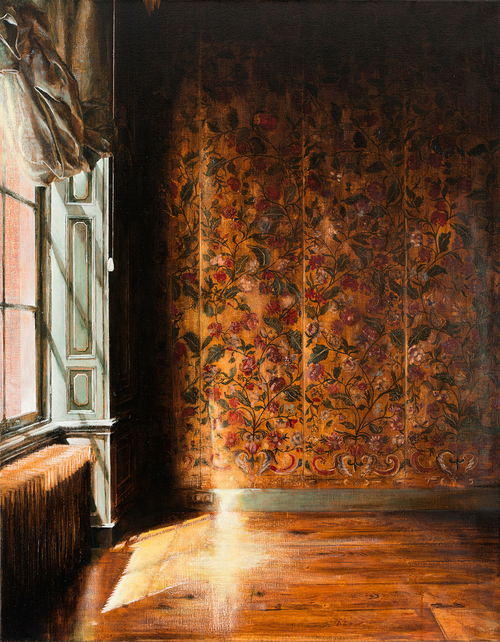 Mara van Laaren Goudleerbehang 2019 olieverf op doek Museum Henriette Polak