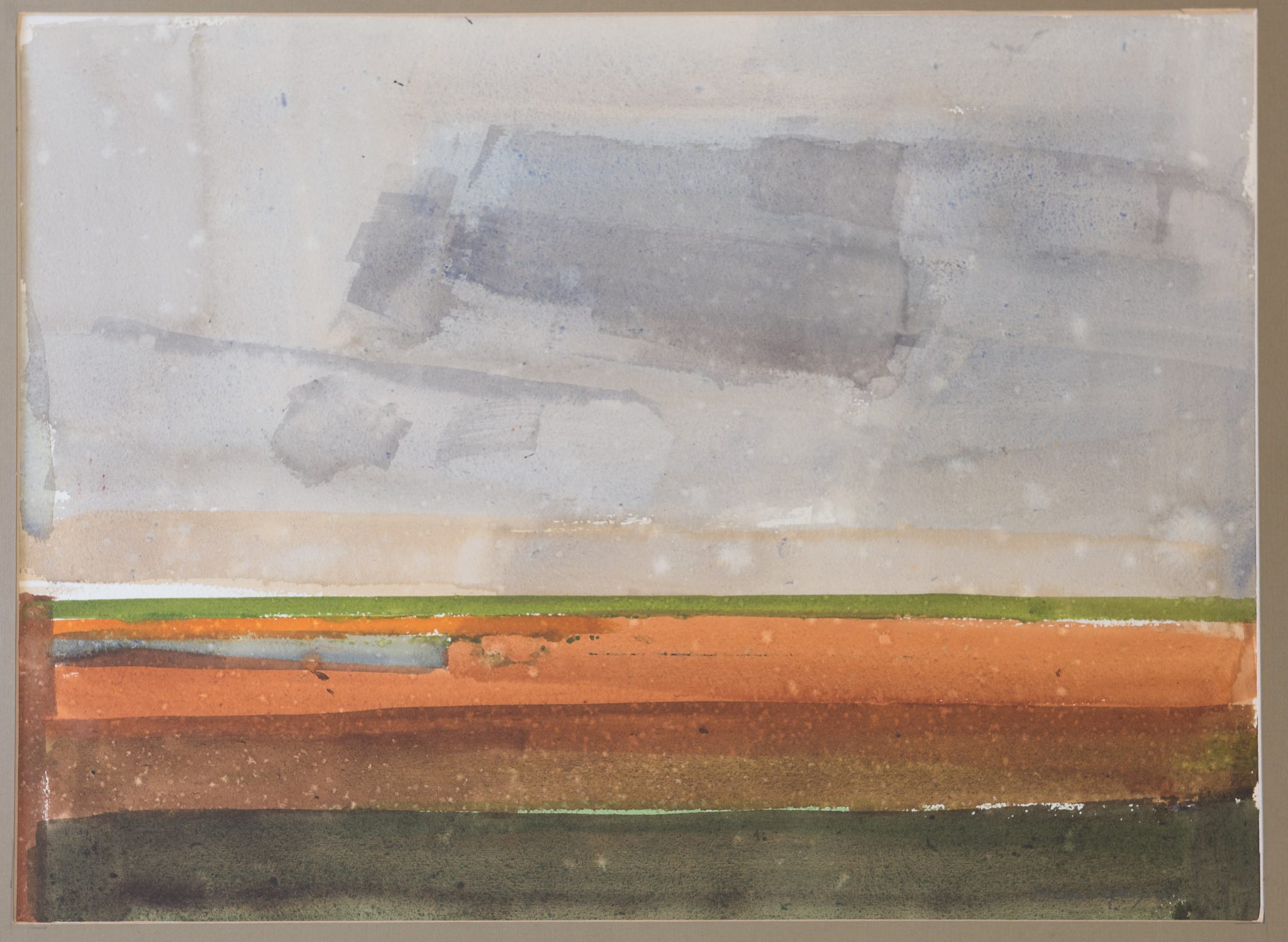 Theodoor Heynes, Landschap, ca 1970, aquarel, bruikleen particuliere collectie
