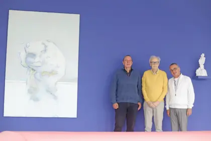Foto: Drie mannen van De Toeverlaat. Van links naar rechts Rik de Lange (stichtingsvoorzitter), Paul Woerlee en Cor Witbraad (initiatiefnemers). Foto: Sander Grootendorst